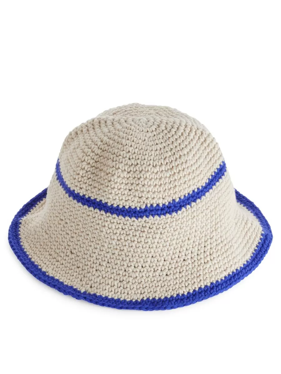 Online ARKET Crochet Sunhat Beige/Blue