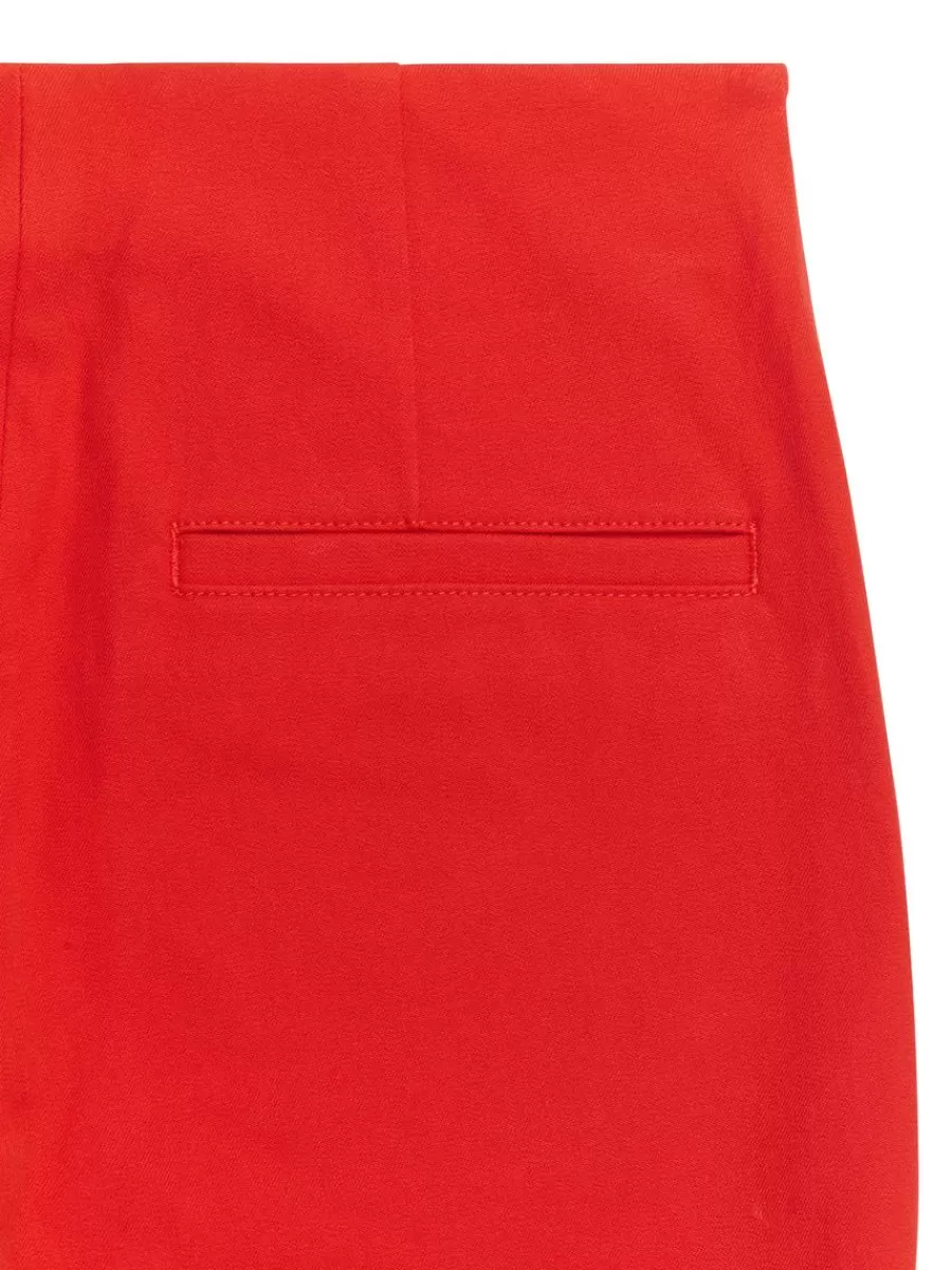 Online ARKET Cropped Cotton Stretch Trousers Tomato Red