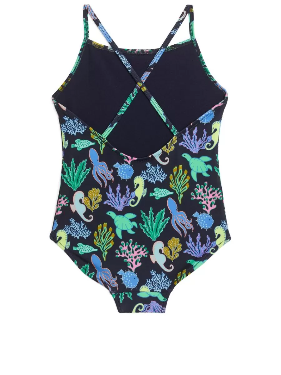 Cheap ARKET Cross-Back Swimsuit Multi/Coral
