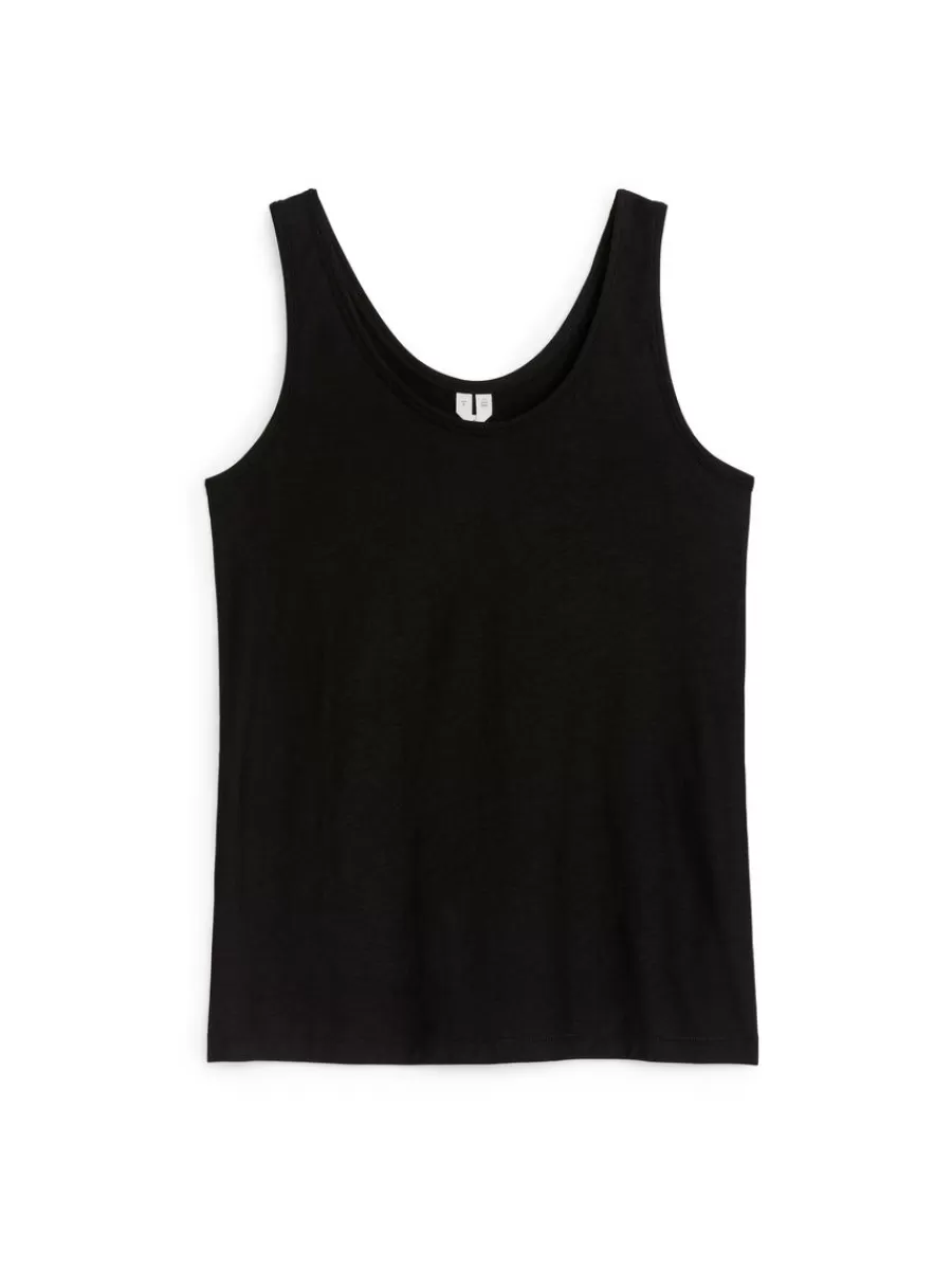 Outlet ARKET Crêpe Tank Top Black