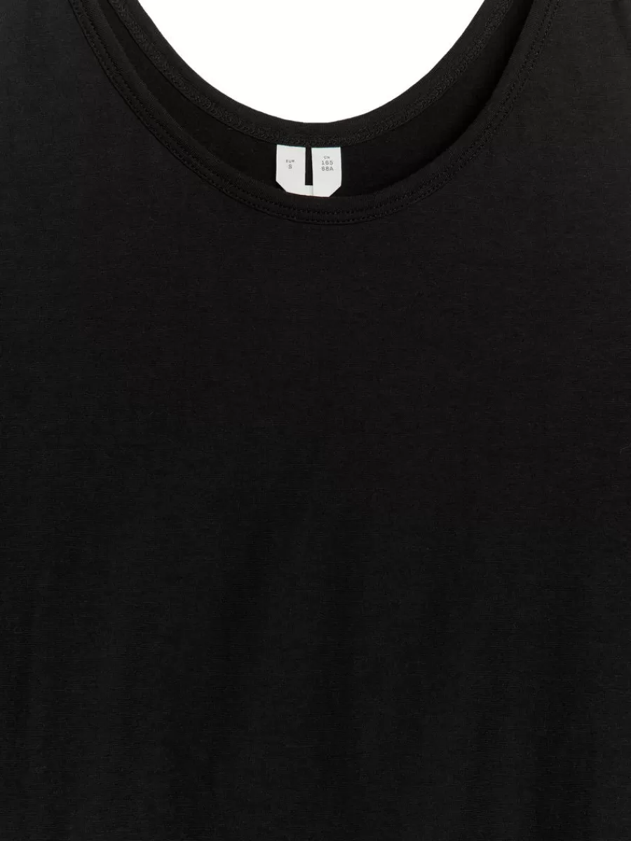 Outlet ARKET Crêpe Tank Top Black