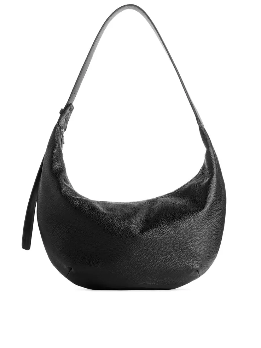 Clearance ARKET Curved Leather Bag Black