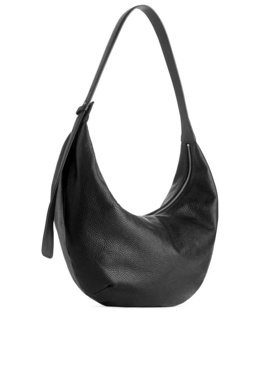 Clearance ARKET Curved Leather Bag Black