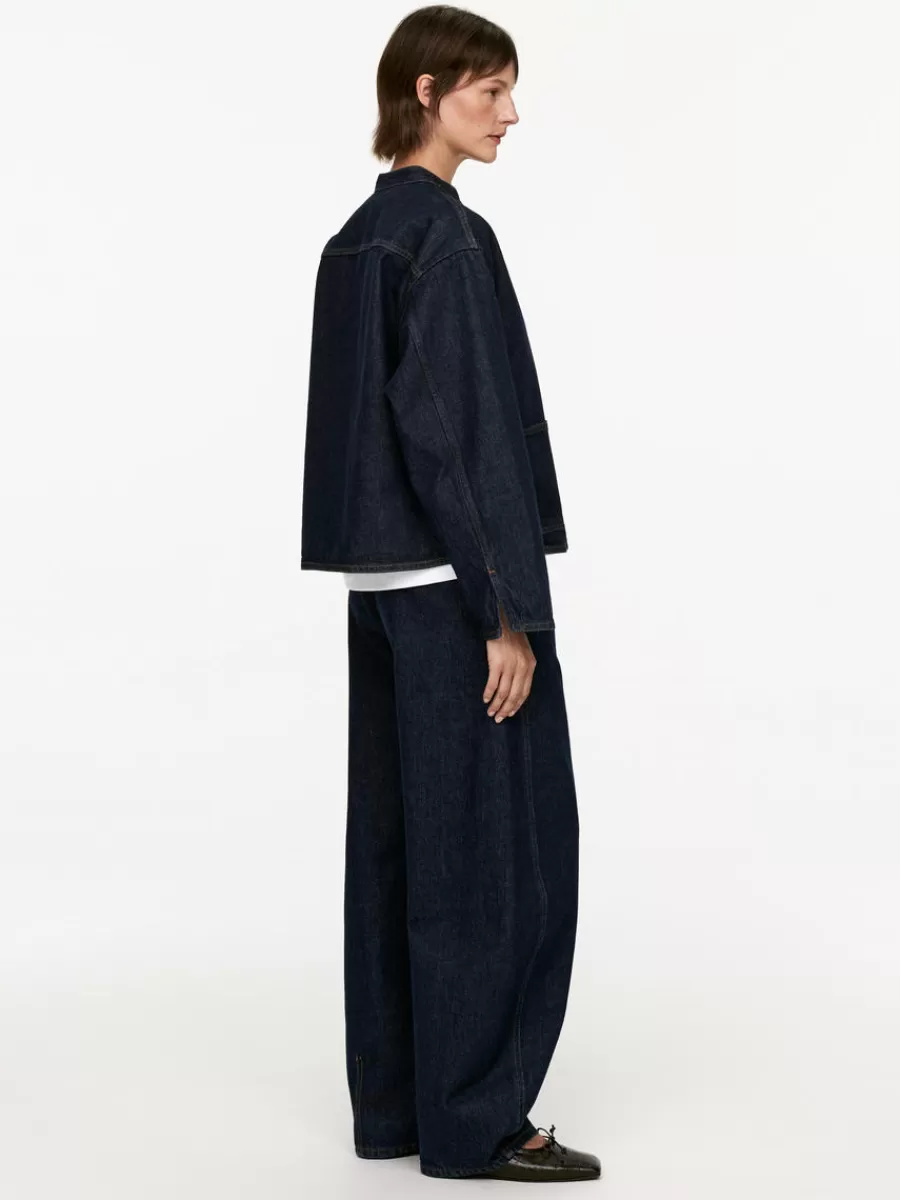 Online ARKET Denim Overshirt Dark Blue
