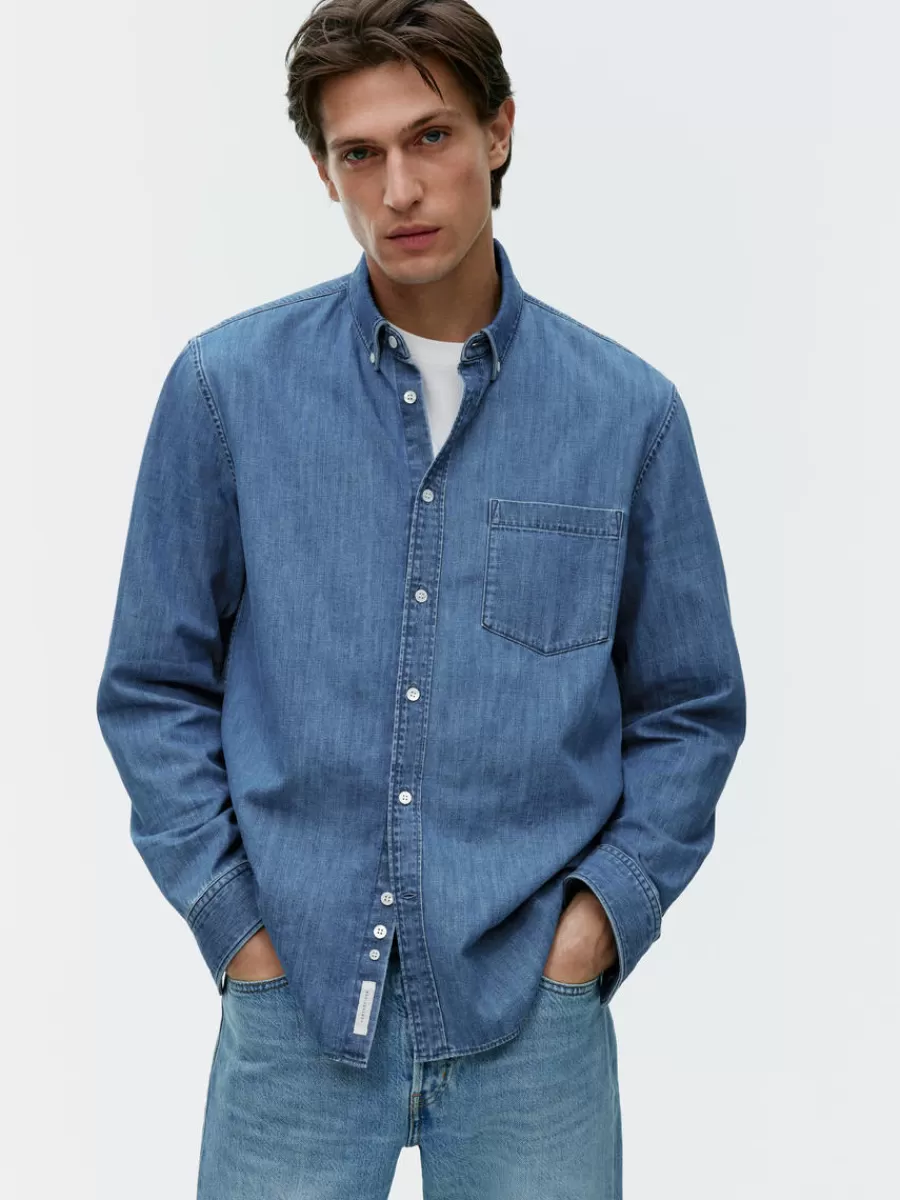 Fashion ARKET Denim Shirt Washed Blue