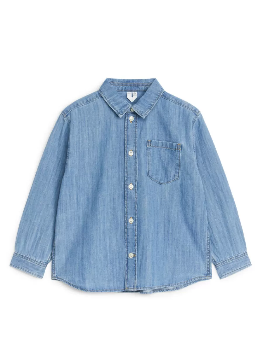 Cheap ARKET Denim Shirt Light Blue