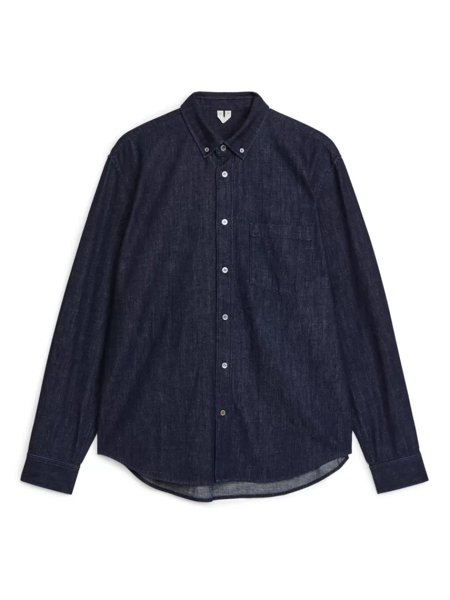 Sale ARKET Denim Shirt Dark Blue
