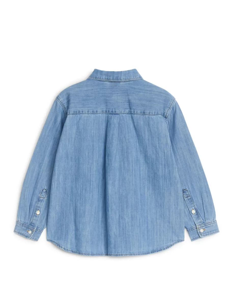 Cheap ARKET Denim Shirt Light Blue