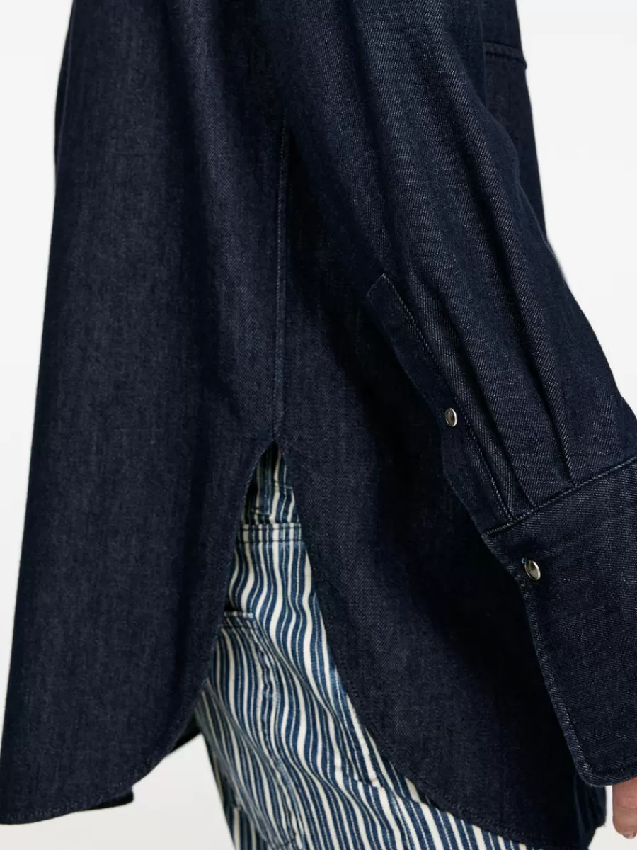Shop ARKET Denim Shirt Dark Blue