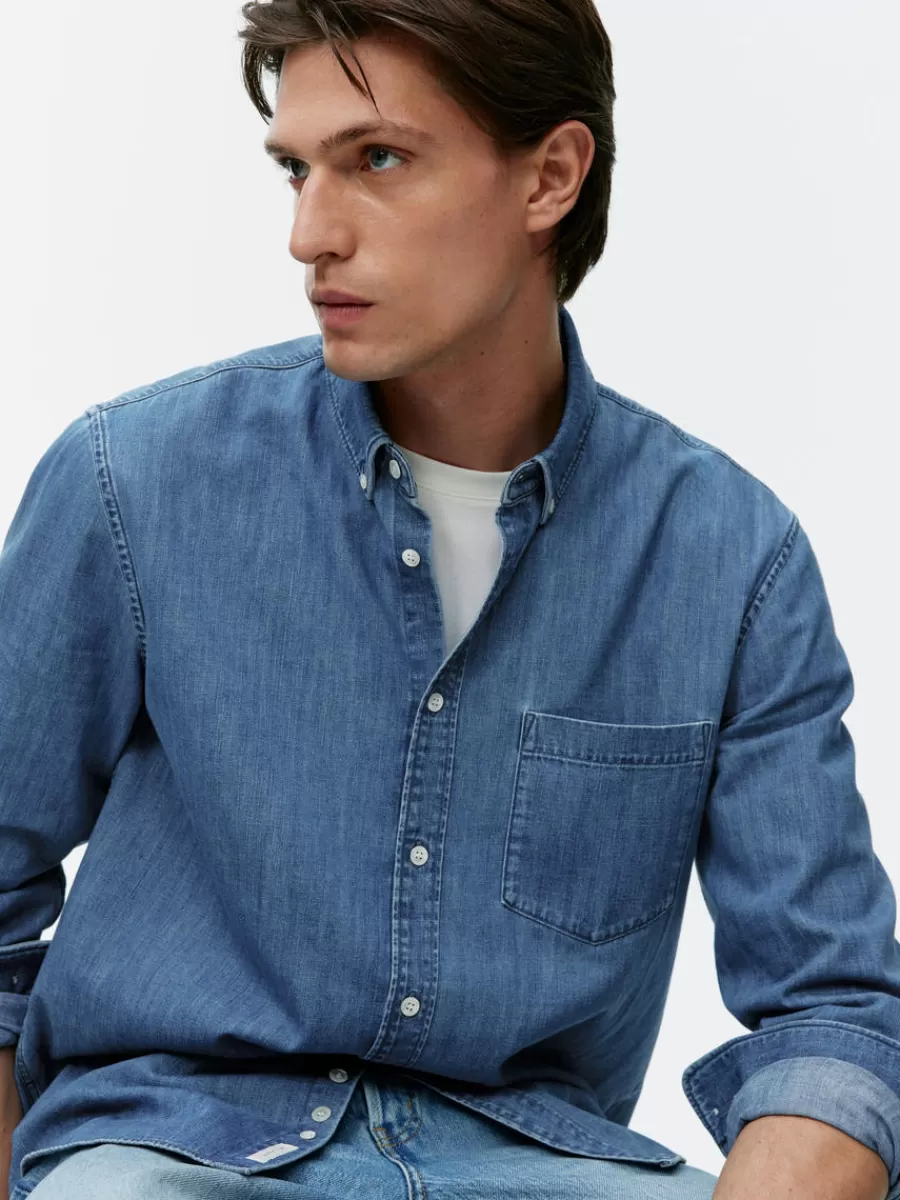 Fashion ARKET Denim Shirt Washed Blue