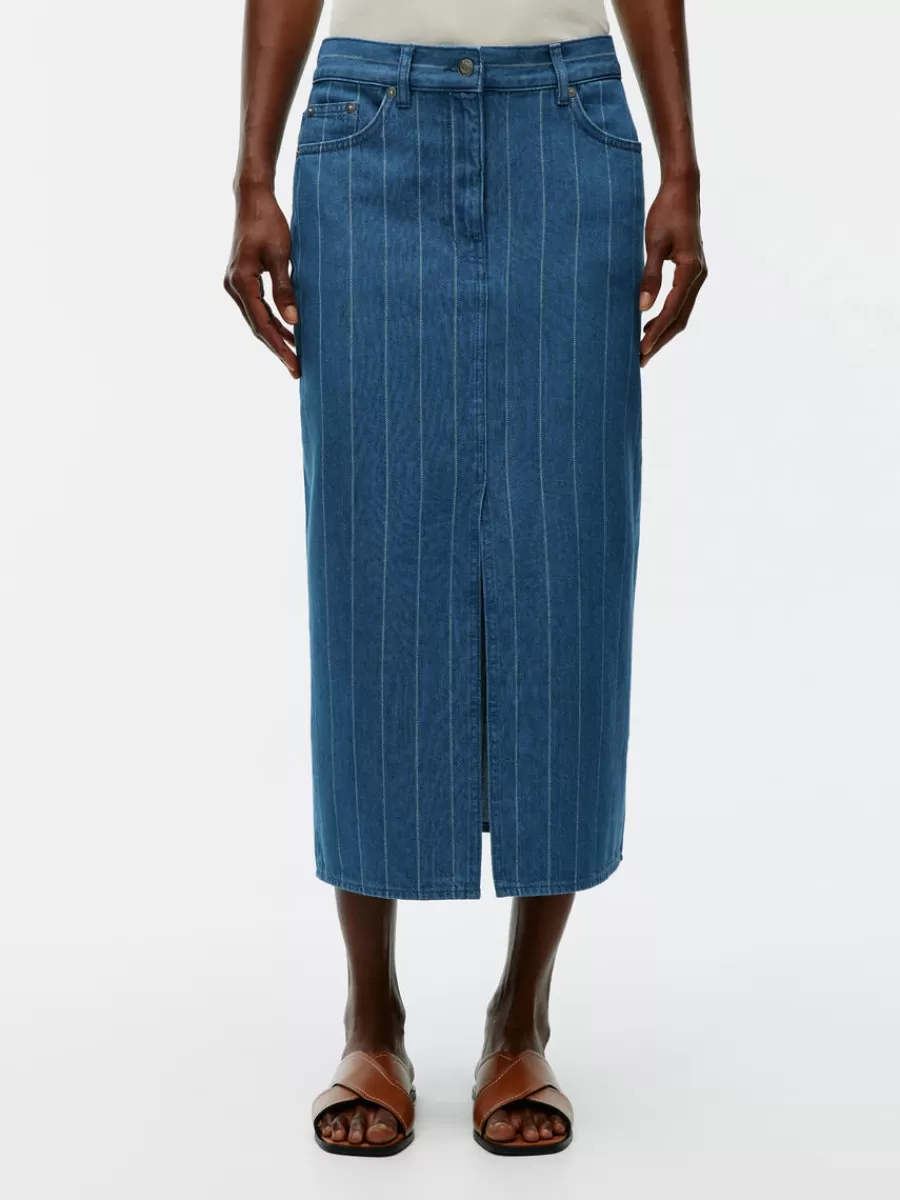 Online ARKET Denim Skirt Blue/White