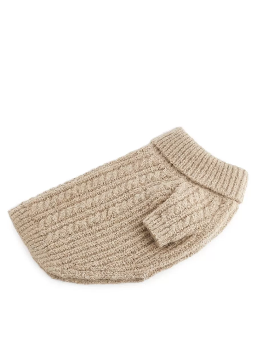 Shop ARKET Dog Cable-Knit Jacket Beige Melange