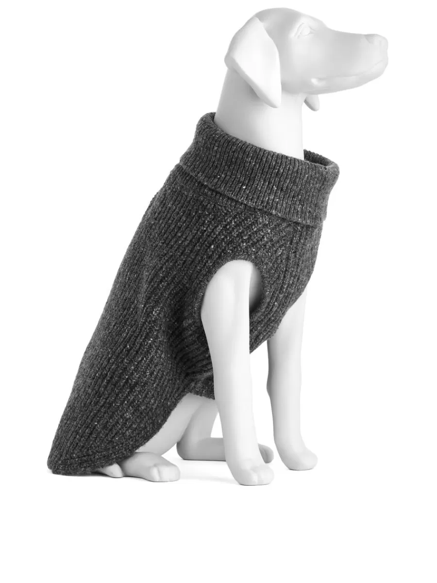 Shop ARKET Dog Knitted Jumper Dark Grey Melange