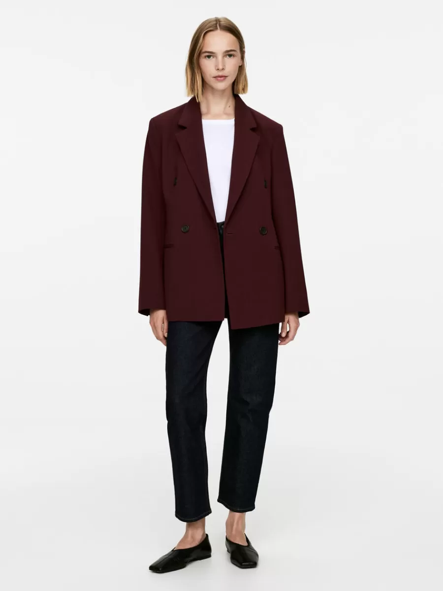 Hot ARKET Double-Breasted Blazer Dark Red