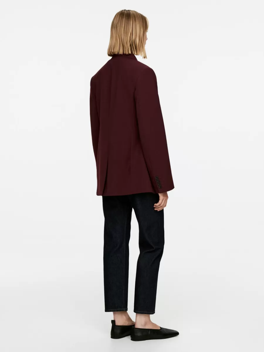 Hot ARKET Double-Breasted Blazer Dark Red