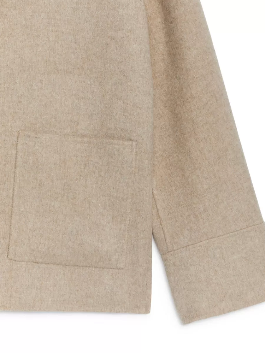 Flash Sale ARKET Double-Face Popover Shirt Beige