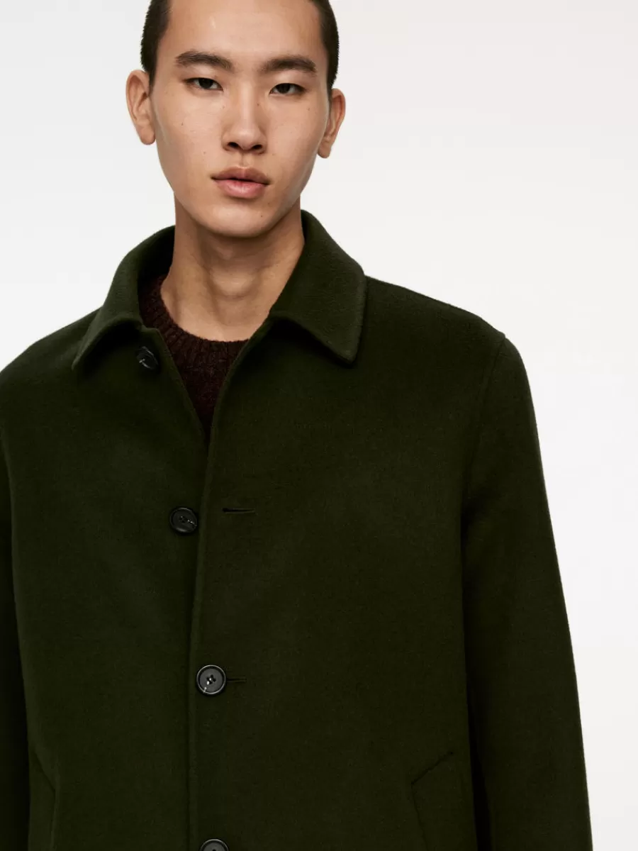 Store ARKET Double-Face Wool Blend Coat Dark Green