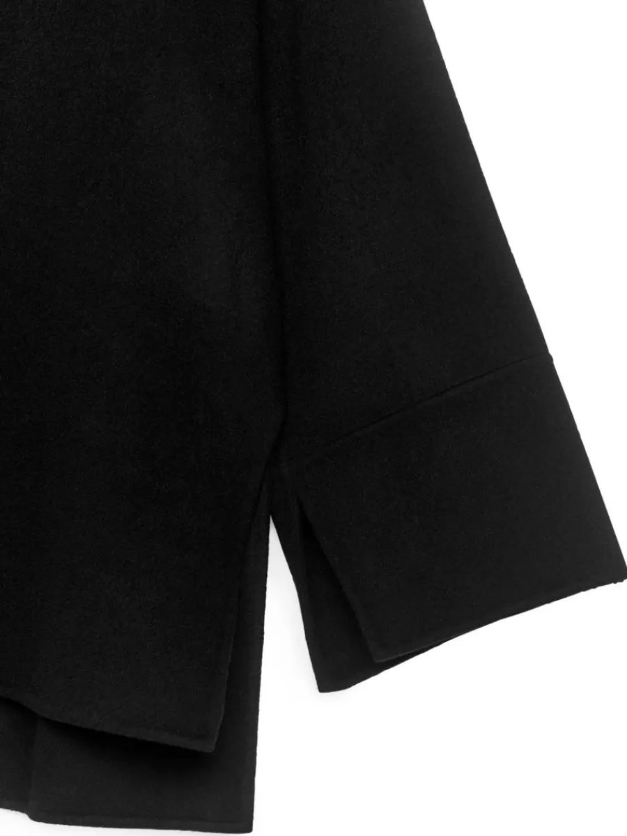 Shop ARKET Double-Face Wool Overshirt Black