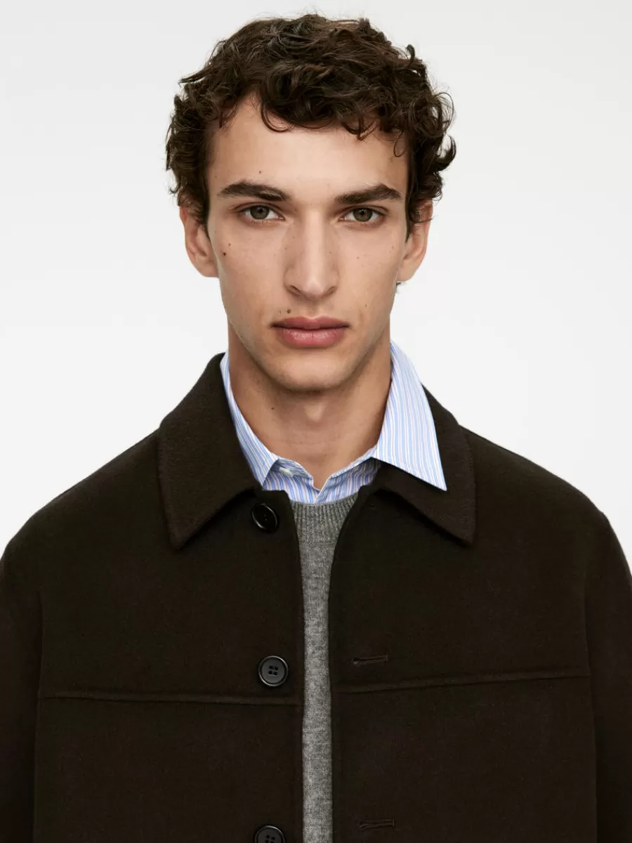 Sale ARKET Double-Face Wool-Blend Jacket Dark Green
