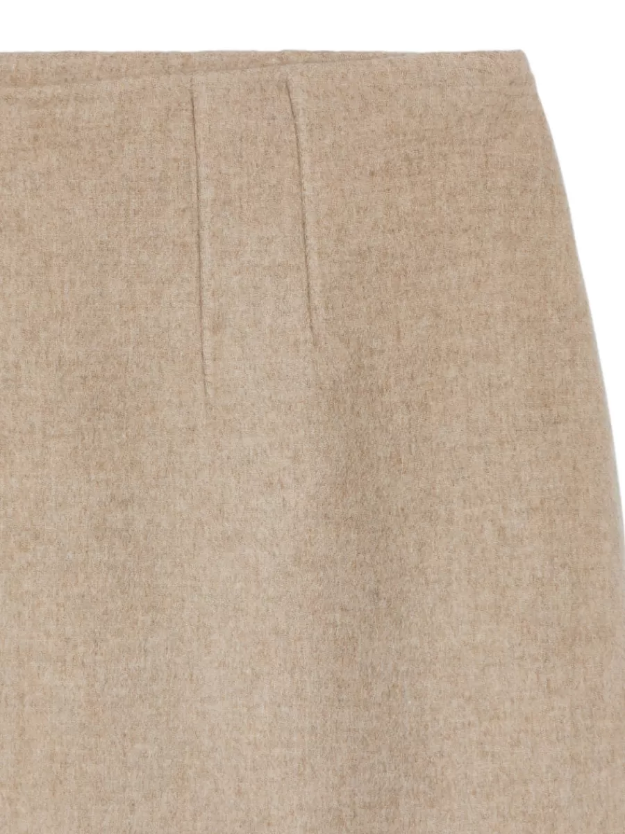 Cheap ARKET Double-Face Wool-Lyocell Skirt Beige