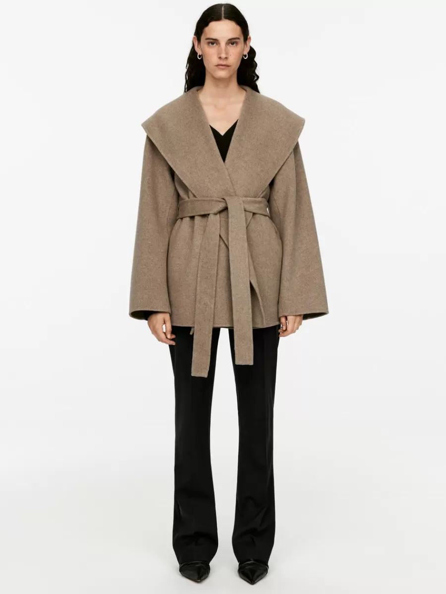 Hot ARKET Double-Face Wrap Coat Mole