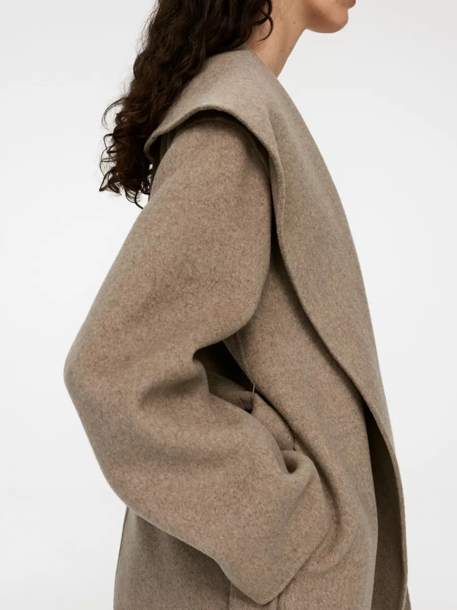 Hot ARKET Double-Face Wrap Coat Mole