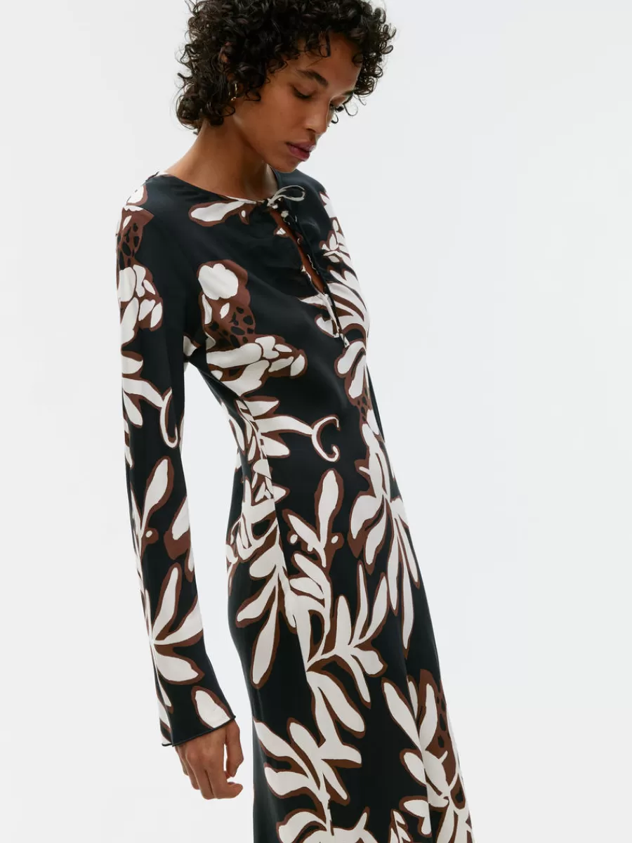 Sale ARKET Drape Maxi Dress Black/White