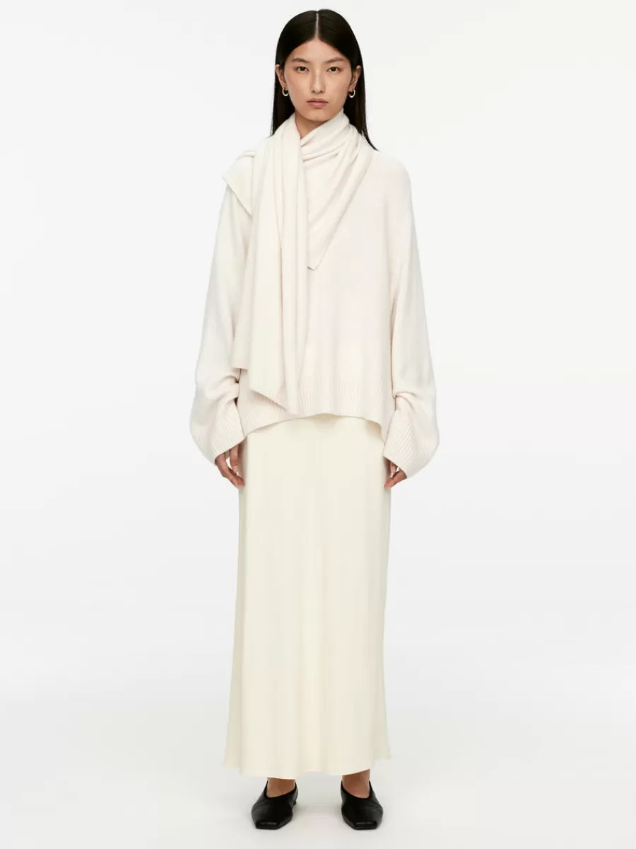 Sale ARKET Drape Maxi Skirt Off White
