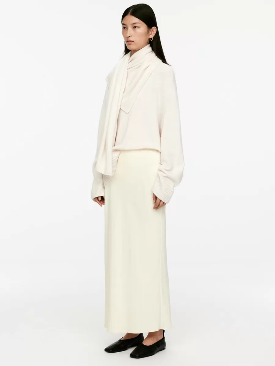 Sale ARKET Drape Maxi Skirt Off White