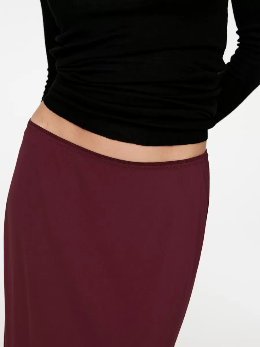 Hot ARKET Drape Maxi Skirt Burgundy