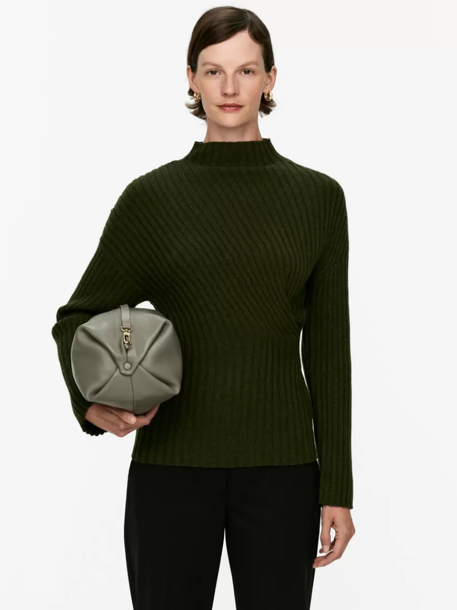 Online ARKET Draped Wool Jumper Khaki Green