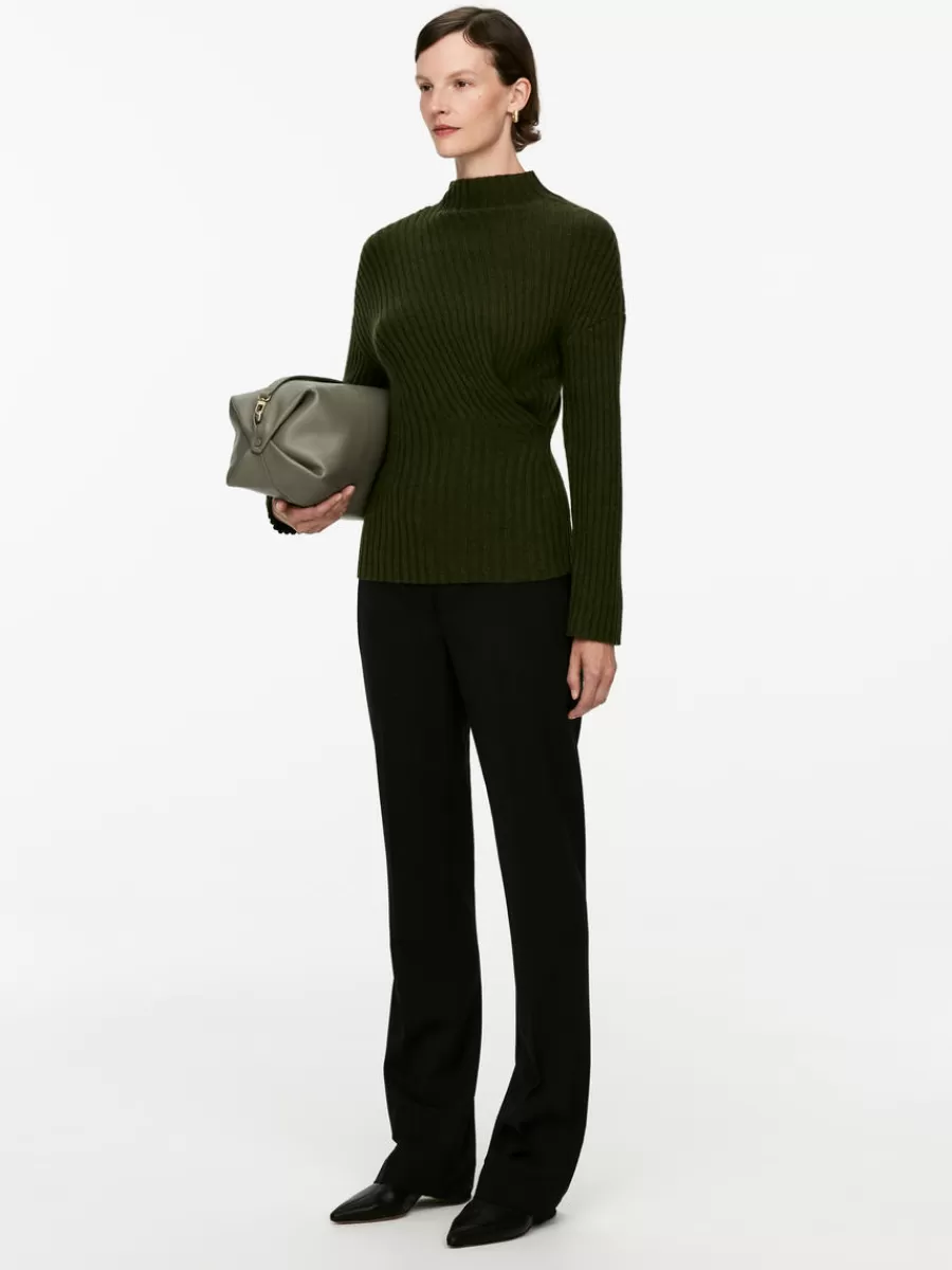 Online ARKET Draped Wool Jumper Khaki Green