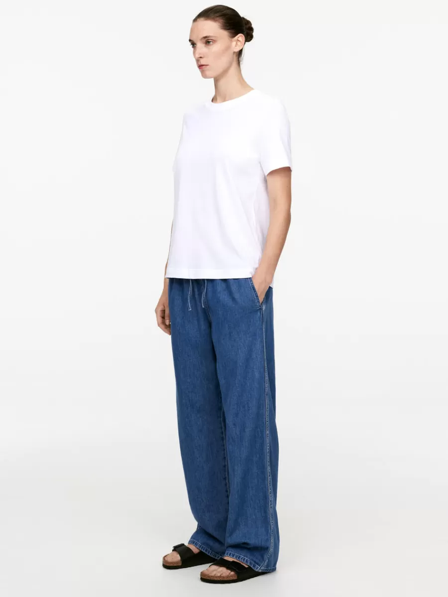 Outlet ARKET Drawstring Denim Trousers Washed Blue