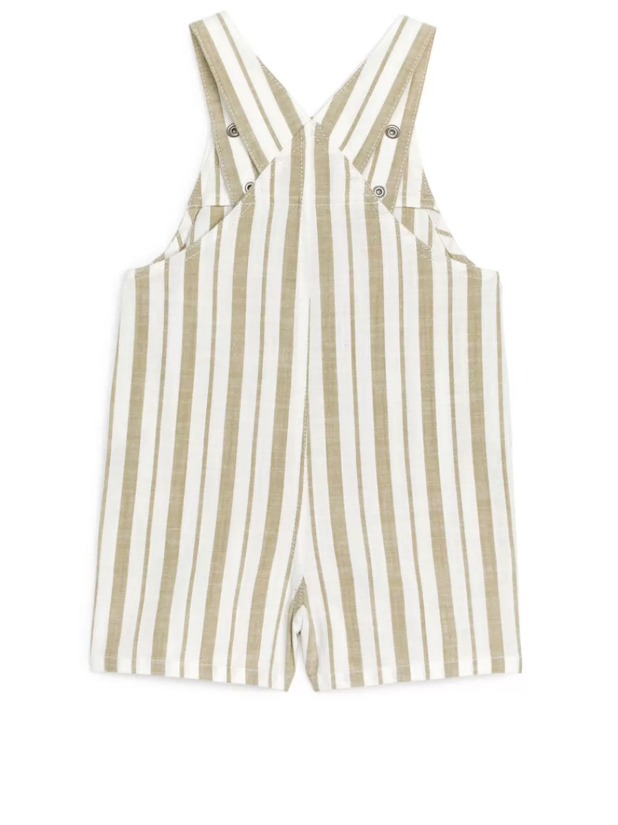 Shop ARKET Dungaree Shorts White/Beige
