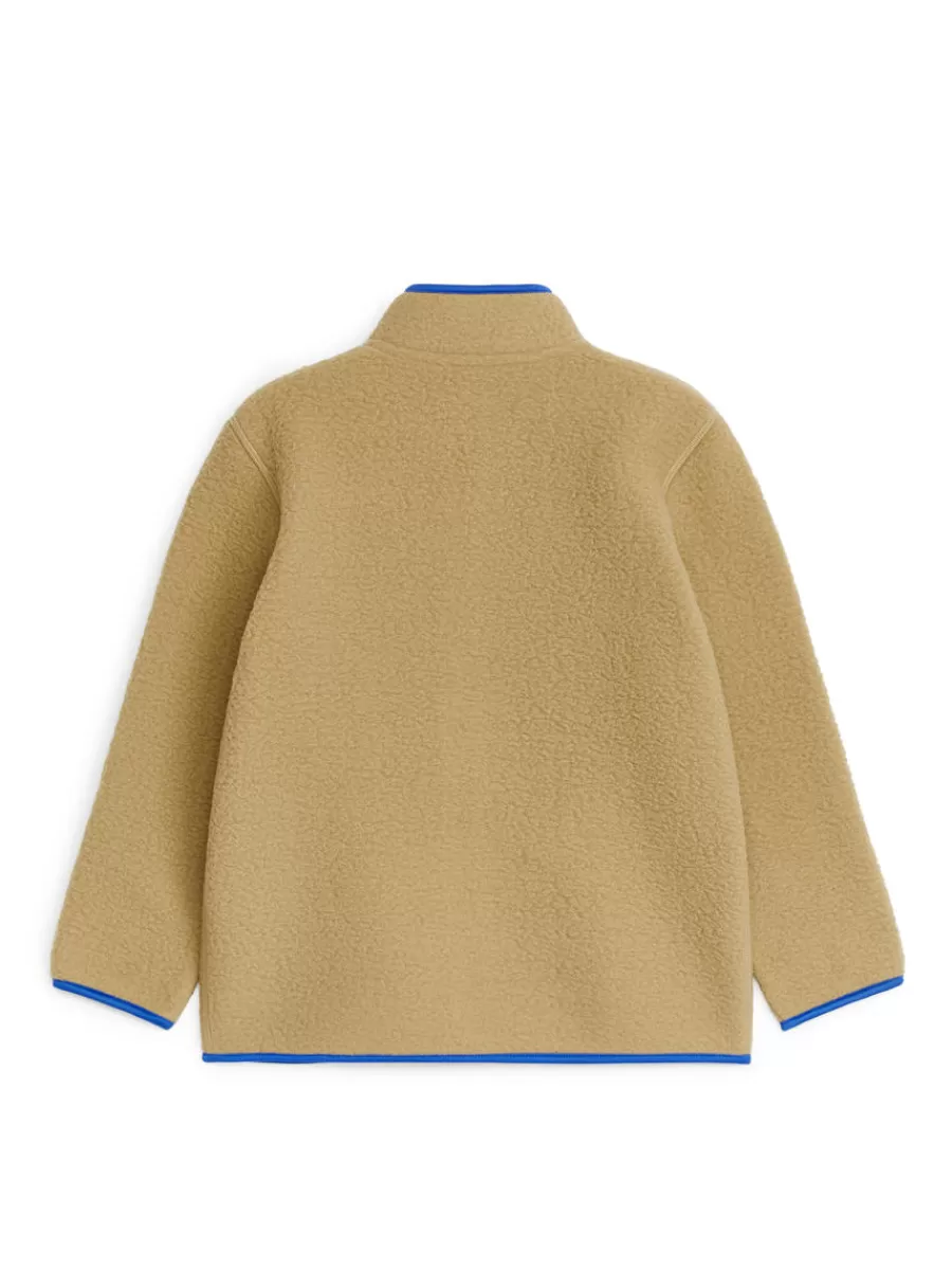 Cheap ARKET Embroidered Fleece Jacket Beige