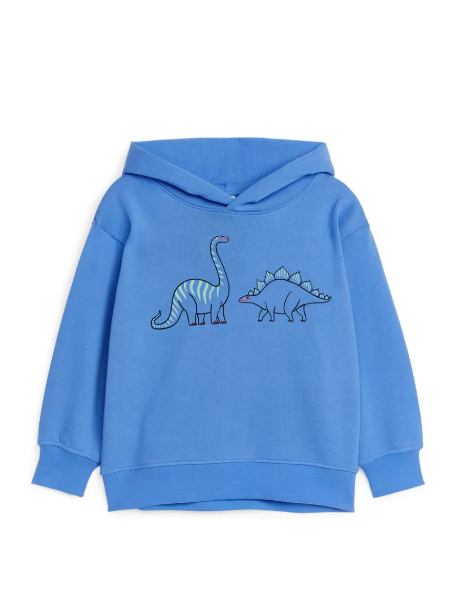 Outlet ARKET Embroidered Hoodie Blue/Dinosaurs