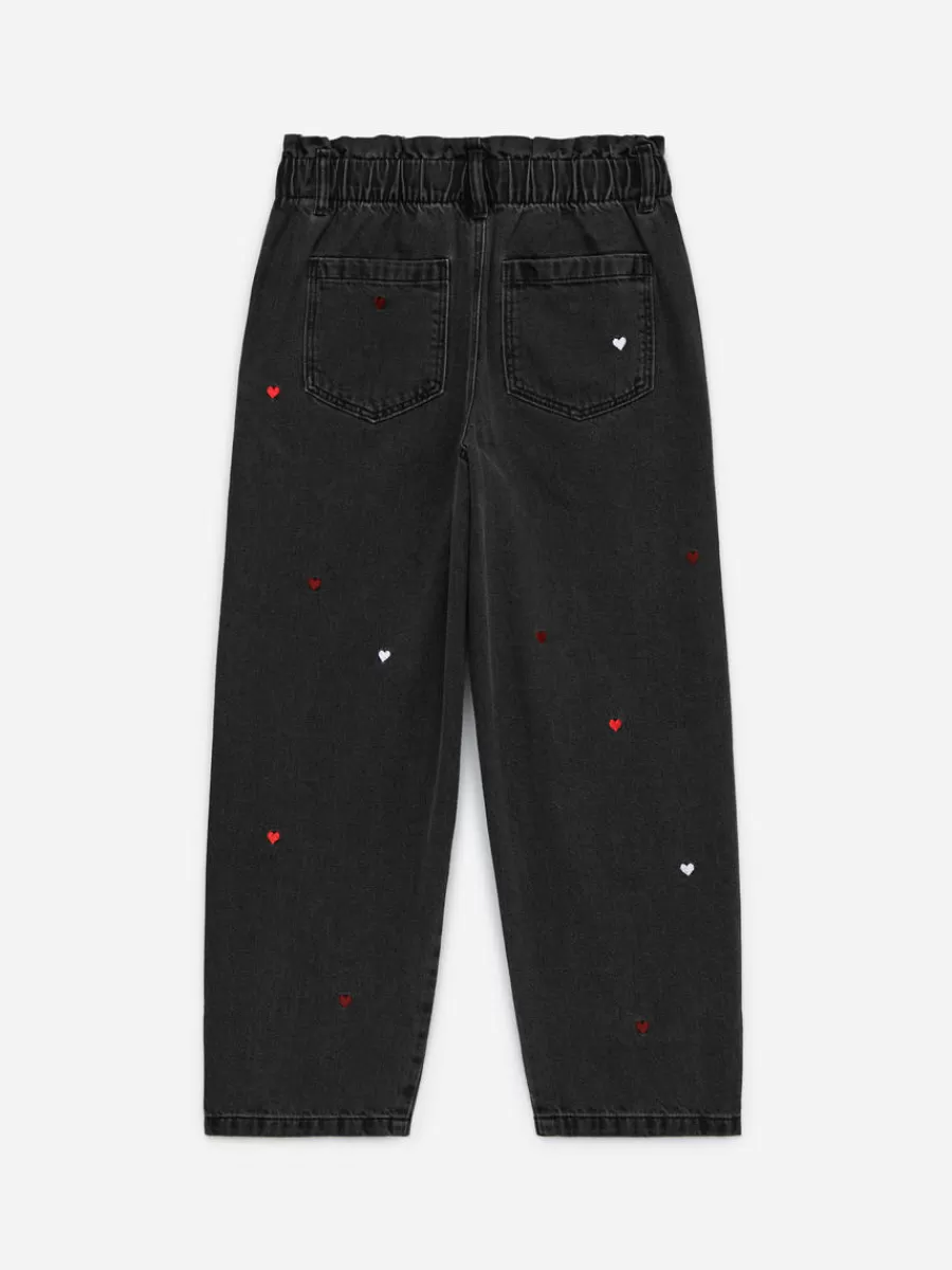 Clearance ARKET Embroidered Paperbag Trousers Black