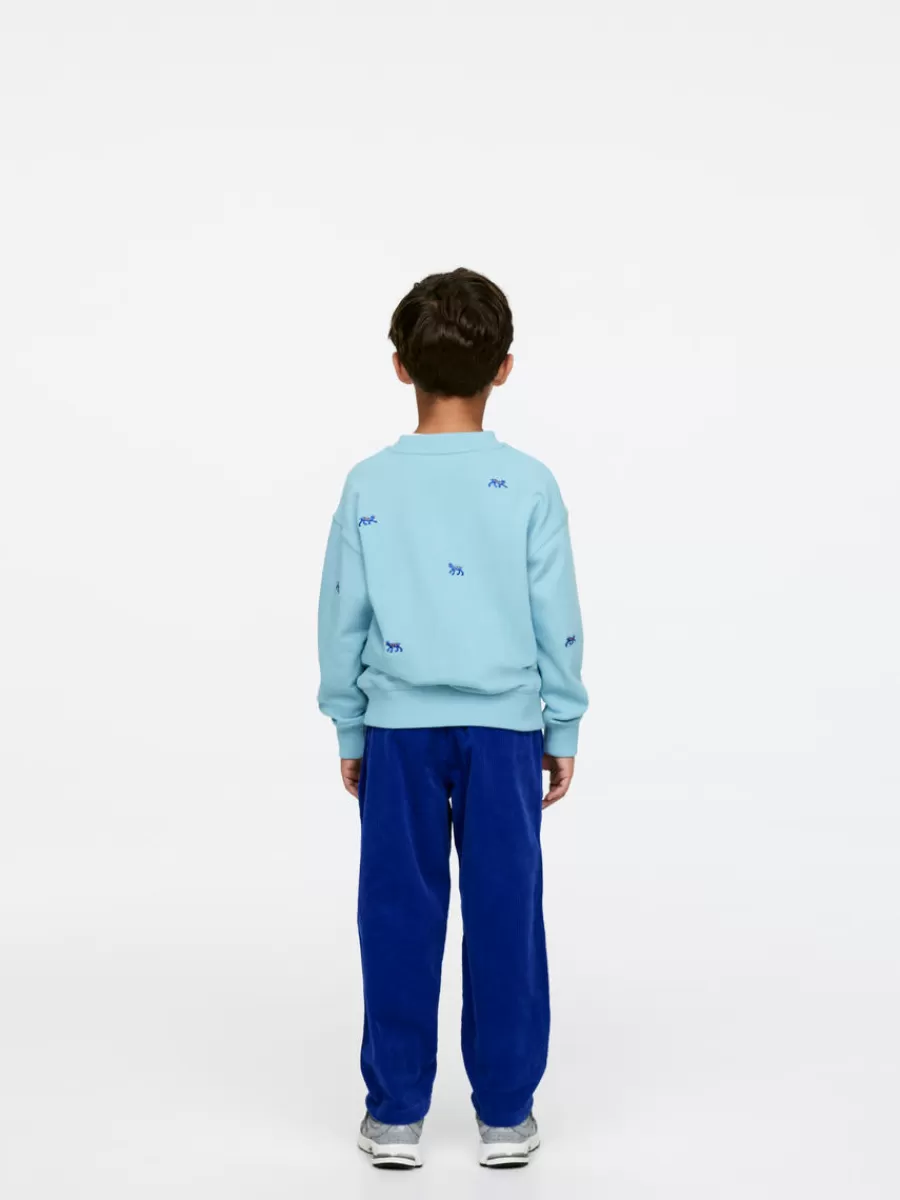 Shop ARKET Embroidered Sweatshirt Dusty Turquoise/Lynx