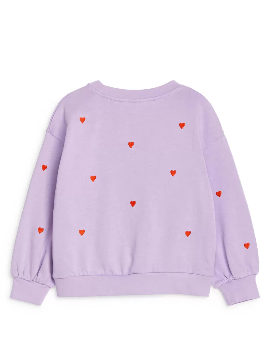 Flash Sale ARKET Embroidered Sweatshirt Lilac/Red hearts