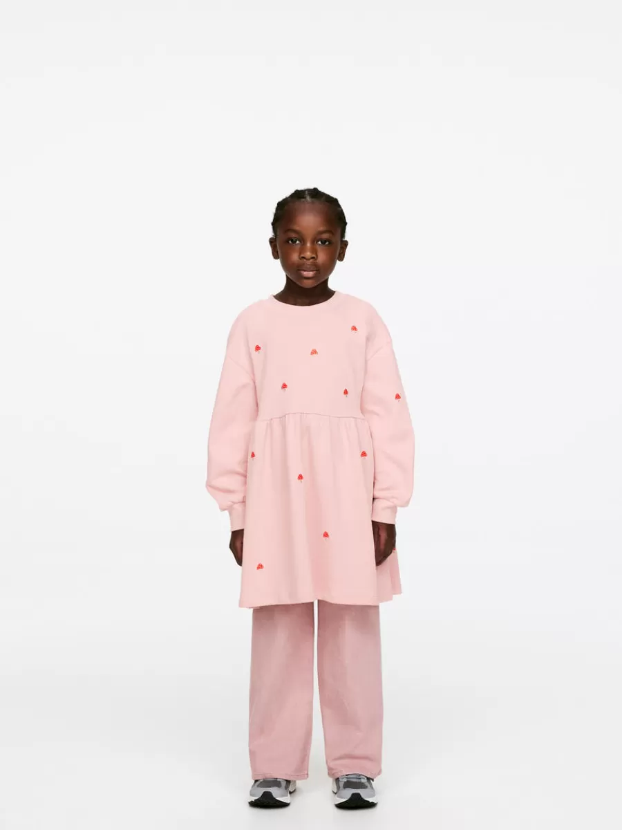 Fashion ARKET Embroidered Sweatshirt Dress Pink/Mushrooms