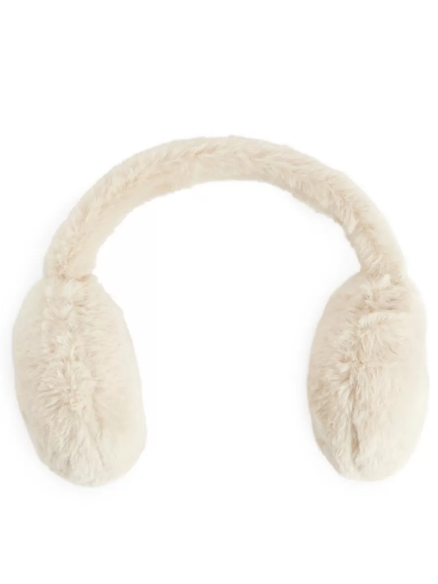 Online ARKET Faux Fur Earmuffs Off-White