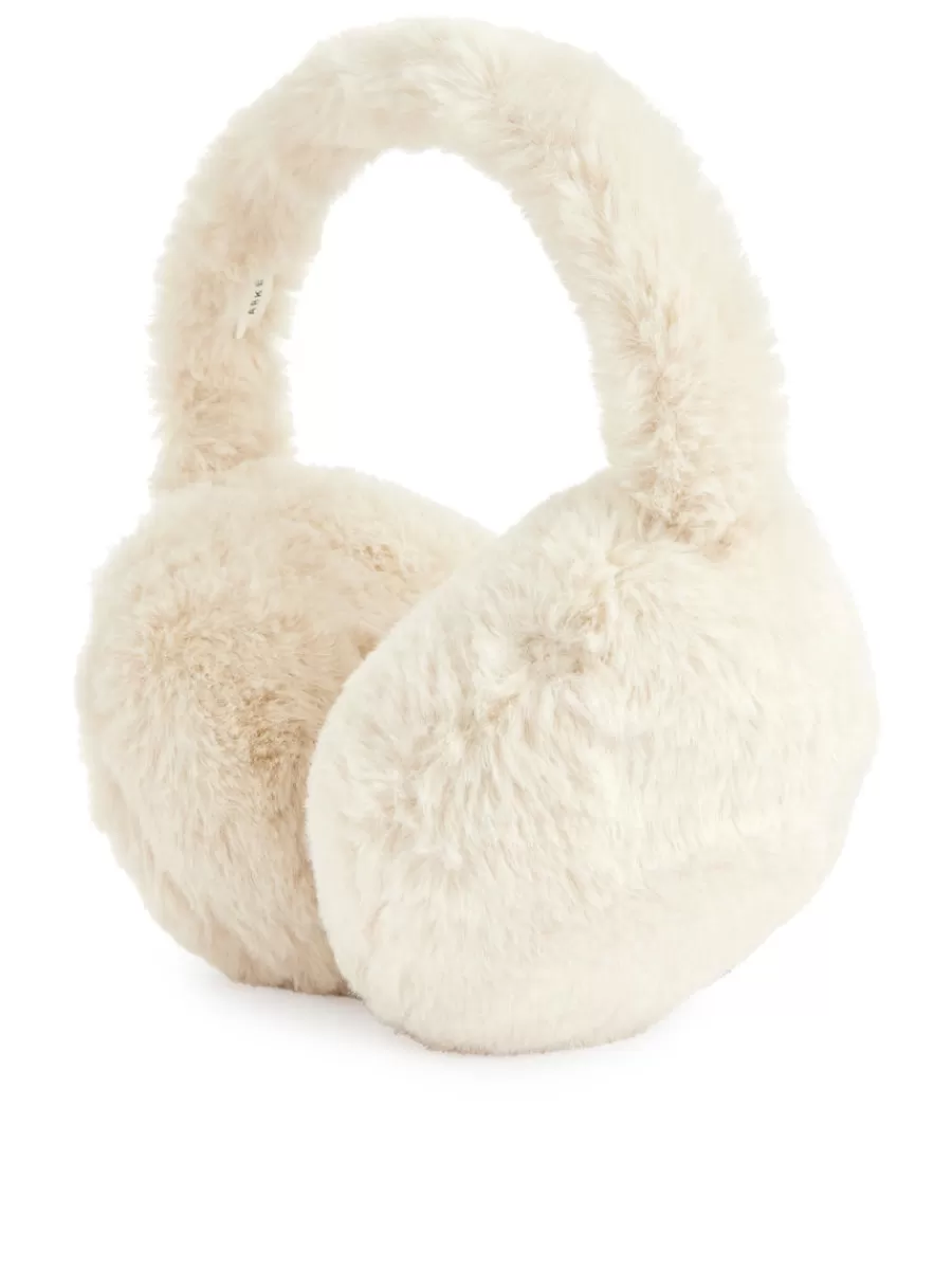 Online ARKET Faux Fur Earmuffs Off-White