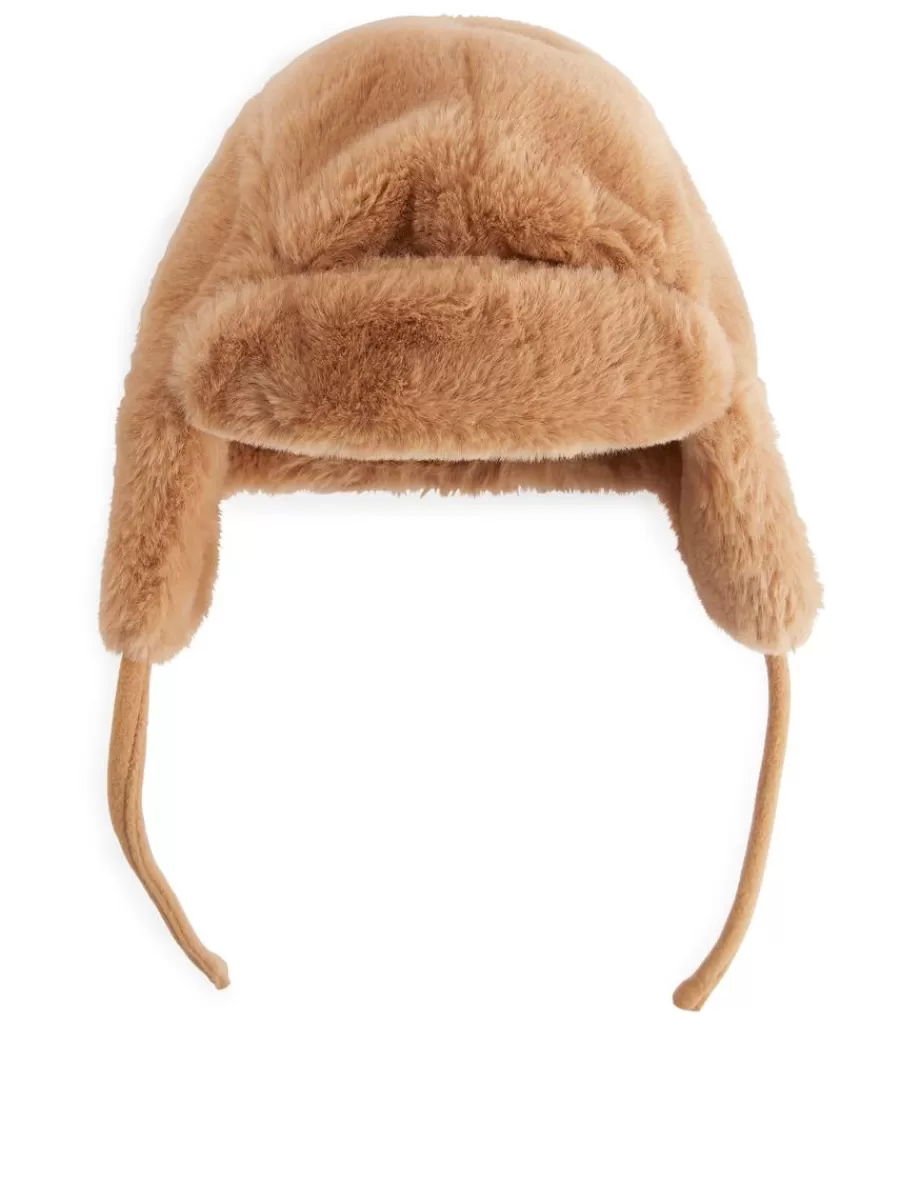 Hot ARKET Faux Fur Trapper Hat Beige
