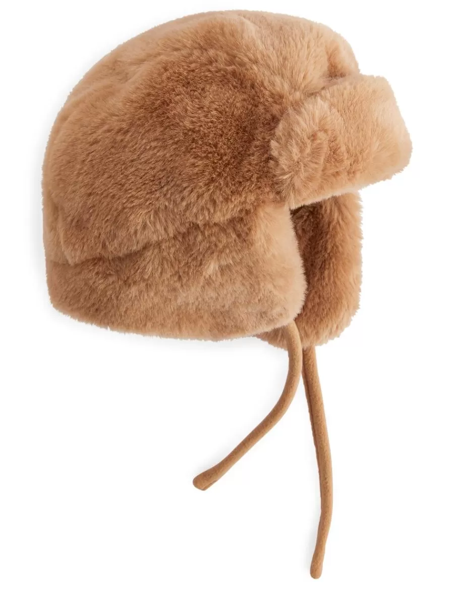 Hot ARKET Faux Fur Trapper Hat Beige