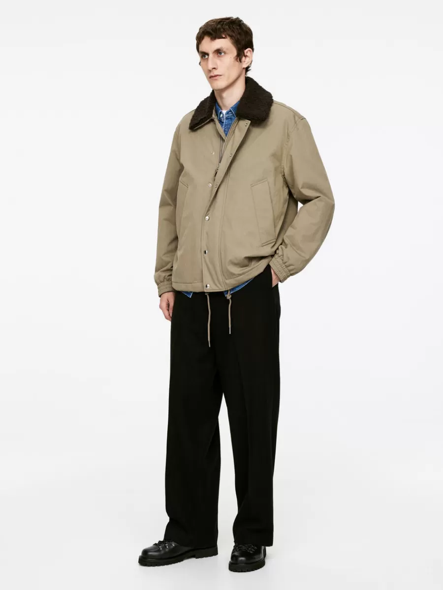 New ARKET Faux-Fur Collar Jacket Mole
