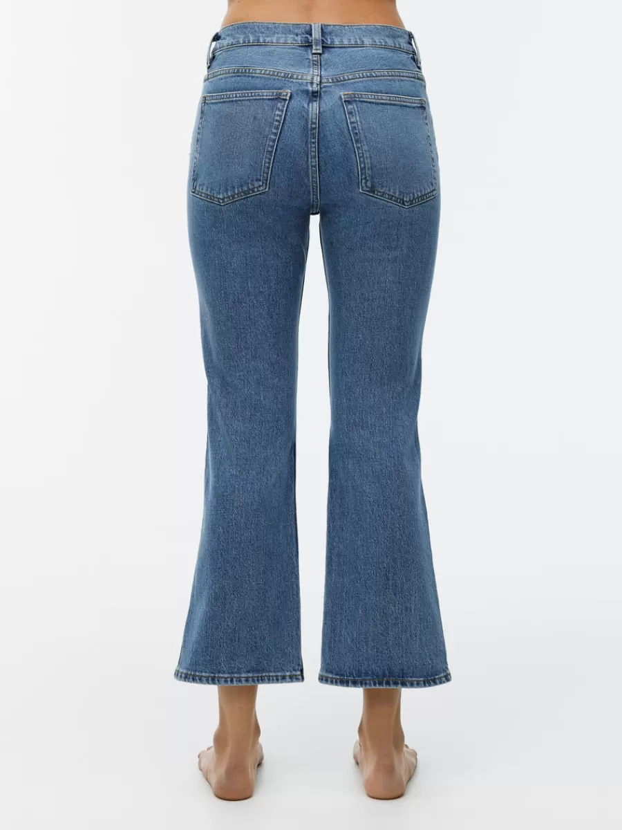 Hot ARKET FERN CROPPED Flared Stretch Jeans Blue