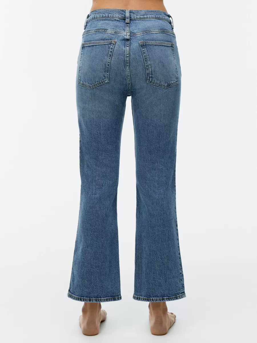 Store ARKET FERN CROPPED Flared Stretch Jeans Mid Blue