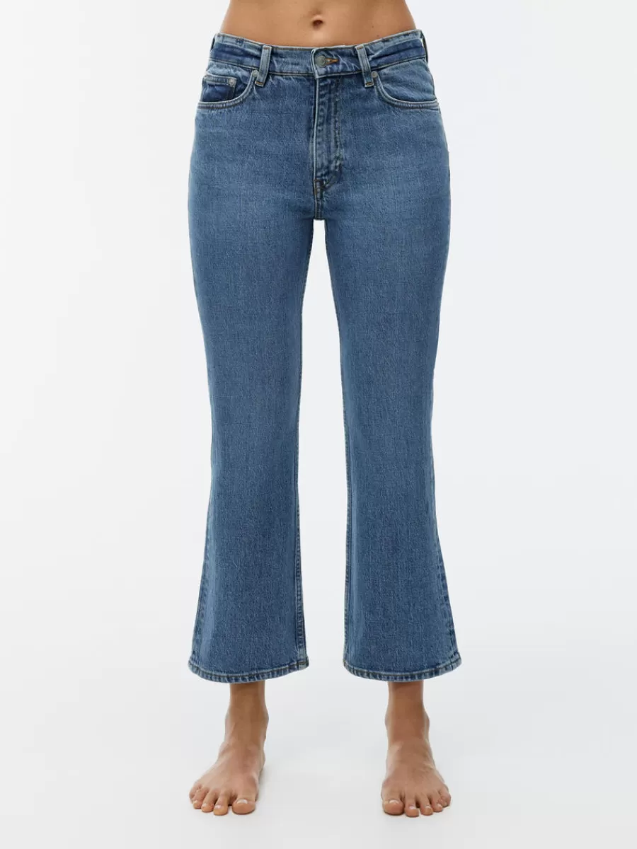 Hot ARKET FERN CROPPED Flared Stretch Jeans Blue