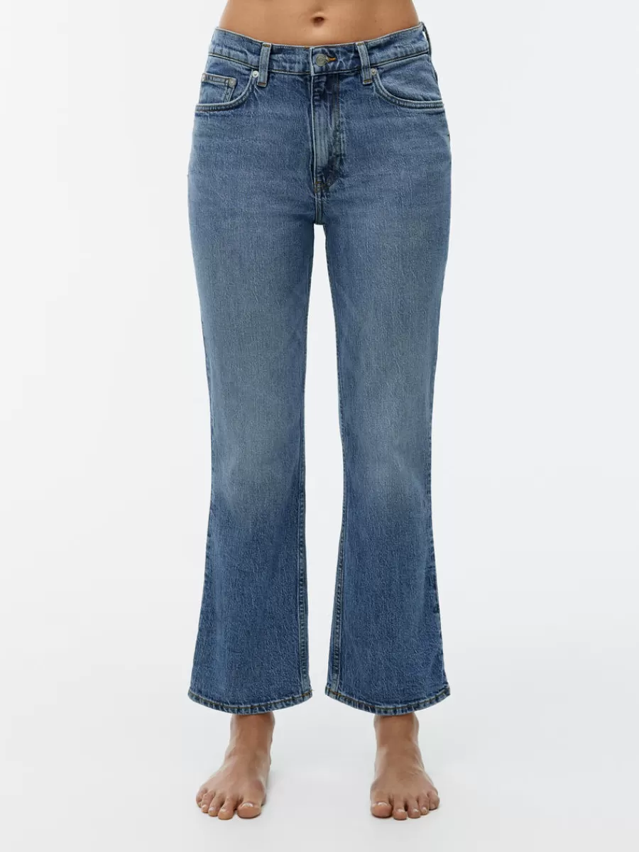 Store ARKET FERN CROPPED Flared Stretch Jeans Mid Blue