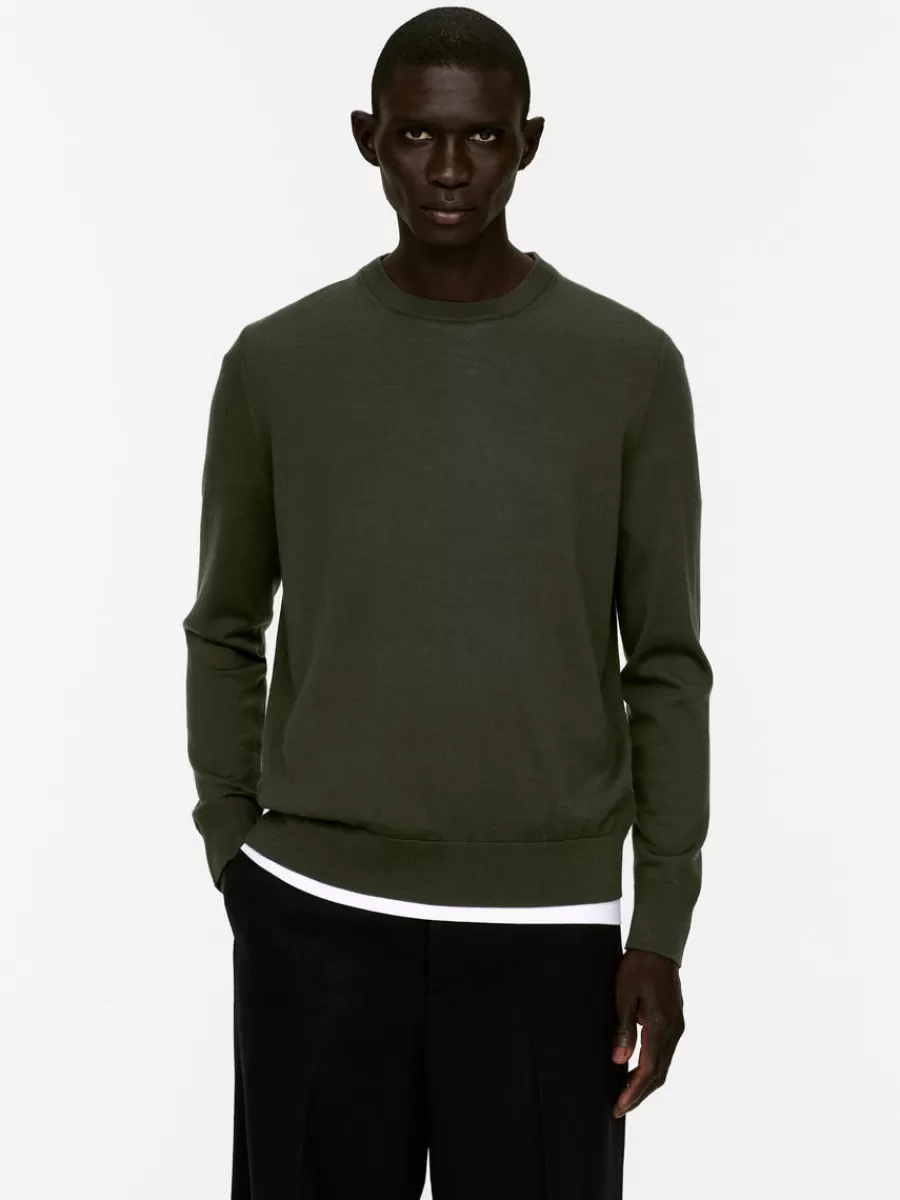 Best Sale ARKET Fine Knit Merino Jumper Dark Green